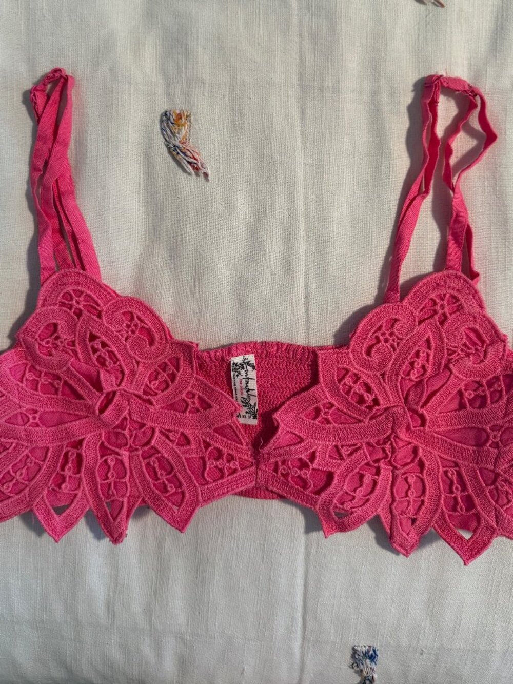 Free People Hot Pink Lace Bralette - Size XS